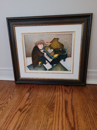 Framed Art Man on Piano