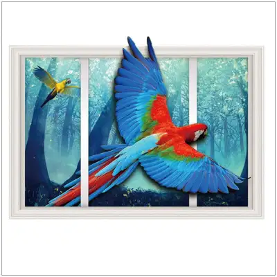 Brand New SLAVIO 3D Macaw Removable Vinyl Wall Sticker Decal Art, View more