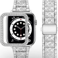 Compatible with Apple Watch Band 38mm with Case, Women Bling 