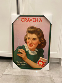 Original Craven A cardboard Professionally framed