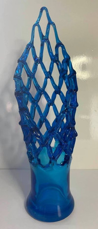 Rare & Unique Hand-Blown Italian Murano Cobalt Blue Glass Vase