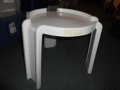 17" round heavy plastic patio table with 1" edge height 16", View more