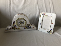 Porcelain clock and picture frame