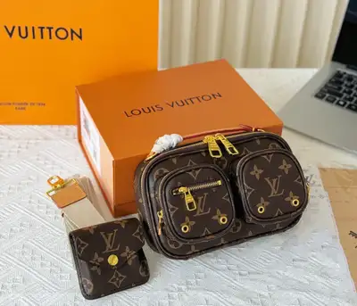 New LV Sporty Canvas Utility Crossbody Pocket Purse, View more