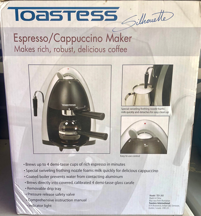 Toastess Silouette Espresso Cappuchino Maker New in Coffee Makers in North Bay - Image 3