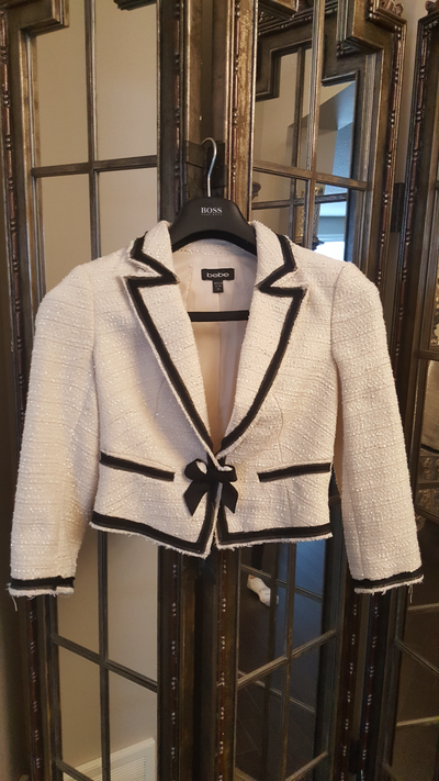 SALE Channel Inspired Ivory and Black Boucle Women's Suite, View more