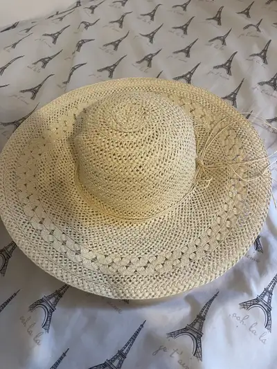 Straw Wide-Brim Hat -  Beige, View more