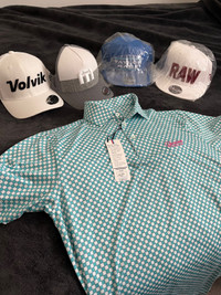Golf shirt & hats brand new 