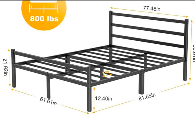 Queen Bed Frame $180 OBO in Beds & Mattresses in St. Catharines - Image 2