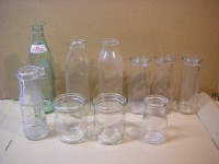 Assorted old style creamers /milk bottles