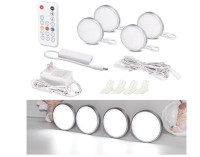 WOBANE LED Puck Lights, Wired Under Cabinet Lighting Kit with Re