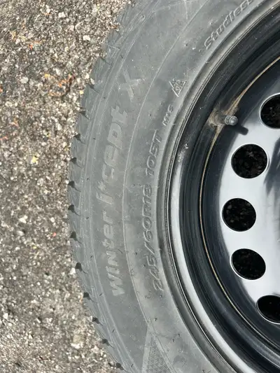 4- Hankook Winter I*Cept X P 245 60 18 tires and steel rims. Used for half a winter. Traded in car a...