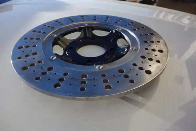 Honda CB400/4,  350T, 360T  Front Drilled Rotor.  Very Nice! in Motorcycle Parts & Accessories in Calgary - Image 3