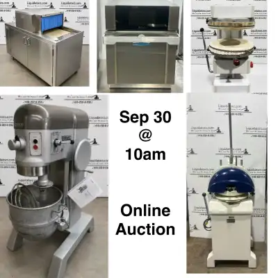Multiple Location Restaurant, Bar & Bakery equipment Online Auction !! September 30 @ 10AM This exci...
