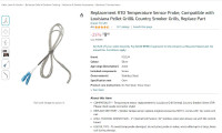 Replacement RTD Temperature Sensor Probe