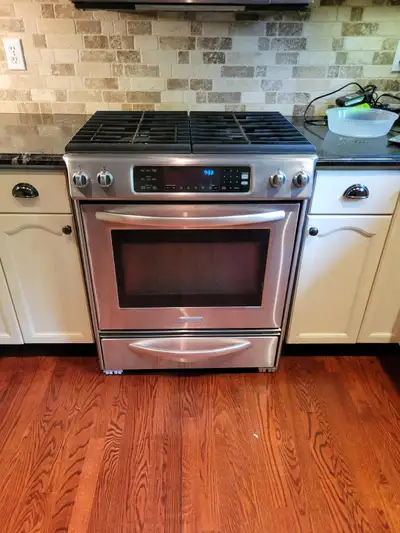 KitchenAid Dual Fuel Slide in Range (Gas stove, electric oven), View more