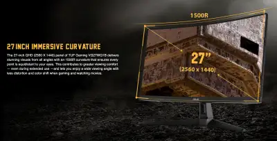 ASUS TUF Gaming 27 inch curved monitor - 165Hz Rapid Refresh, View more