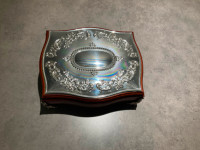 Silver Wooden Jewellery Box.  Made in Italy