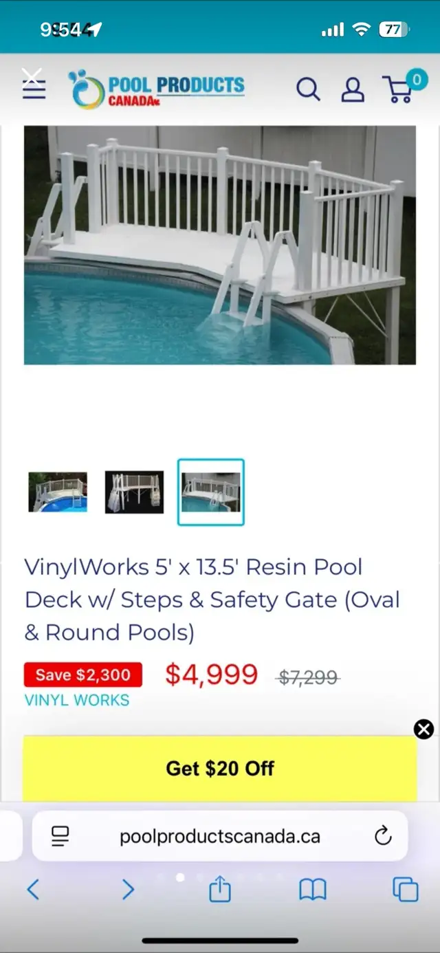 VinylWorks 5' x 13.5' Resin Pool Deck w/ Steps & Safety Gate in Hot Tubs & Pools in Oshawa / Durham Region - Image 3