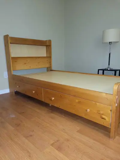 Solid wood pine twin bed, View more