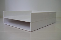 Poppin Stackable White Desk Trays (2)