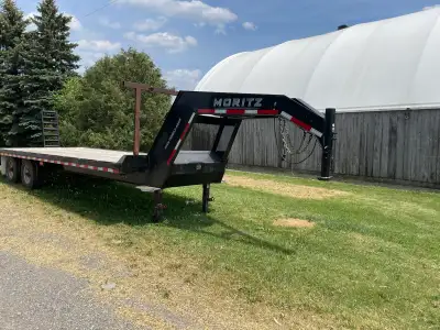 2019 Moritz 20+5 Gooseneck Equipment Trailer 14,500 lb GVWR, tandem 7,000 lb axles, heavy-duty loadi...