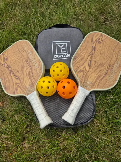 New Pickleball paddle set 13 mm polypropylene honeycomb core. Wood grain color 26% thicker core abso...