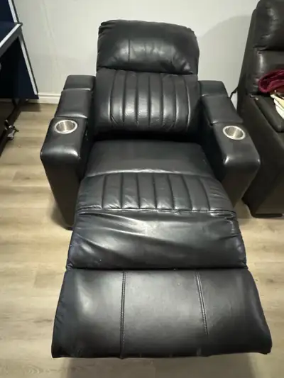 Real leather recliner sofa with usb and power outlet, View more