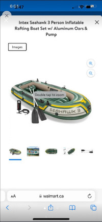Seahawks 3 person inflatable boat with 3 oars