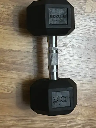 1 x 30lb coated hex dumbbell, View more