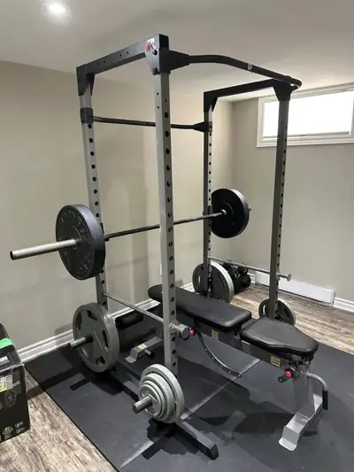 Squat Rack, Lat Pulldown, Bench and Weight, View more