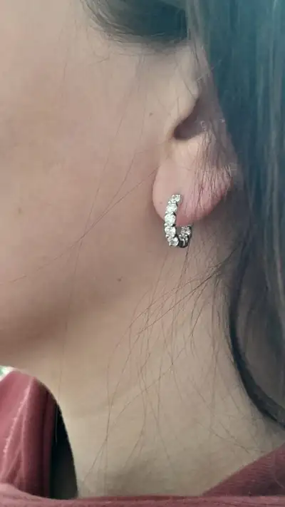 New Certified $4,530 2ct Lab Diamond Huggies Earrings 14K Gold W, View more