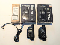 2 Pocket Wizard Plus III transmitter/receivers and remote cable