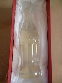 Coca Cola solid polished glass contour bottle - RARE Coke item