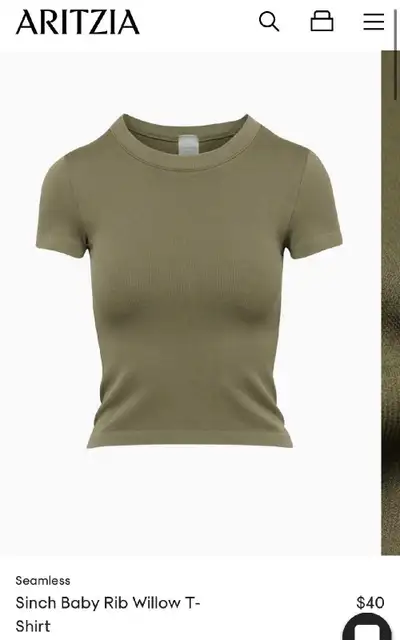 Aritzia green shirt Size M