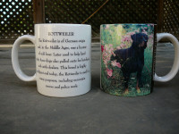 Rottweiler mugs, Rottie coffee mugs, Rottweiler cups, Poodle