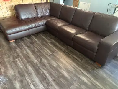  Sectional couch, Leather coffee colour, View more