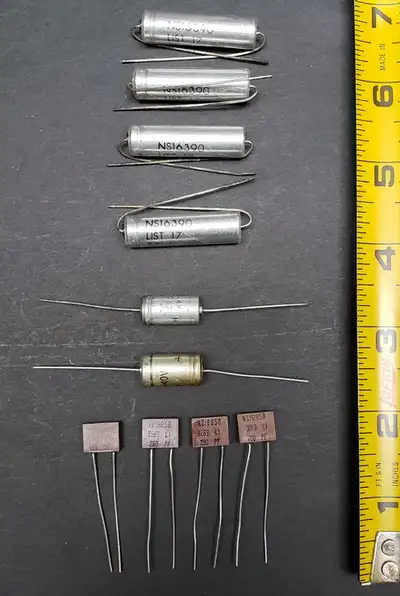 Vintage Capacitors 50, 55, 100 uF & 100, 280 pF NOS – 10/$9, View more