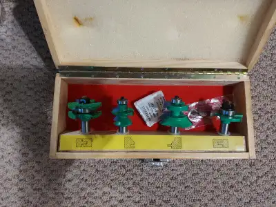 Brand New, Never Used Artisan Precision Router Bits, 1/2" shank, perfect for crown moulding, baniste...