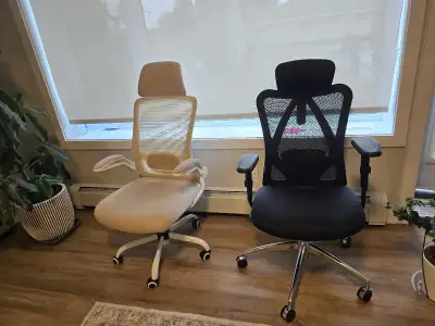 Ergonomic Mesh Office Chairs - Black and Beige, View more