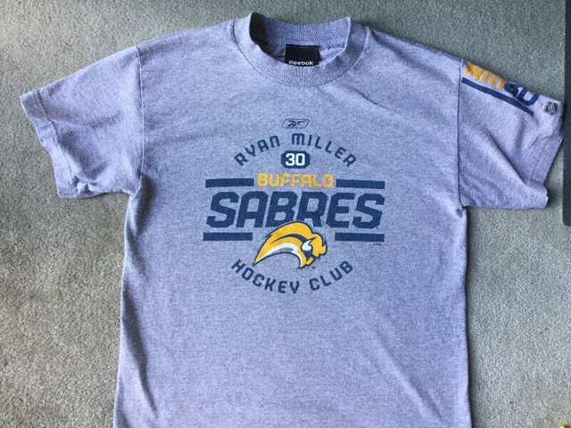 BUFFALO SABRES RYAN MILLER TSHIRT- YOUTH M in Toys & Games in Hamilton