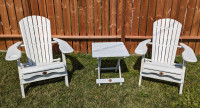 Woods Muskoka Foldable White Chair and table set