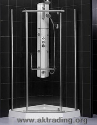 Neo-angle and glass round shower stalls.Sophisticated design &