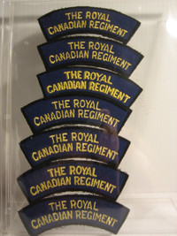 THE ROYAL CANADIAN REGIMENT SHOULDER TITLE BADGES