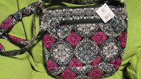 Quilted Purse Black and Fushia