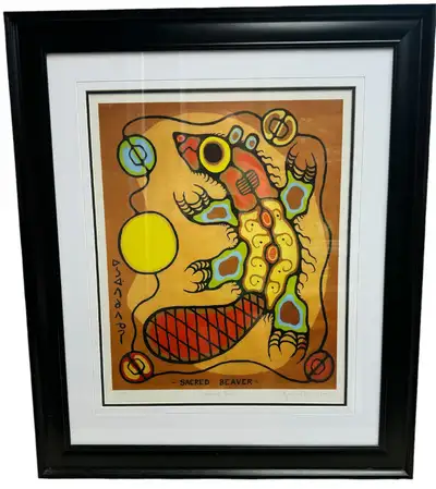 "Sacred Beaver" Print, Norval Morrisseau Ltd Edition Large Frame, View more