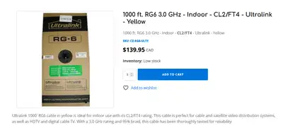 Ultralink RG-6 Cables, View more