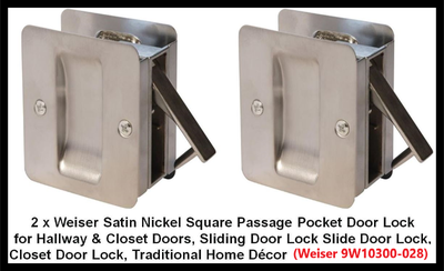 (NEW) 2x Weiser Pocketdoor Passage Lock Square (9W10300-028) $25, View more