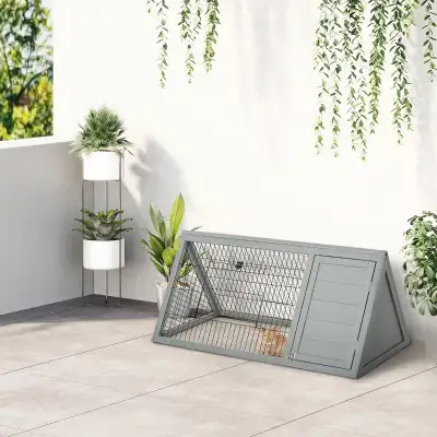 46" x 25" Wooden A-Frame Outdoor Rabbit Cage Small Animal Hutch , View more
