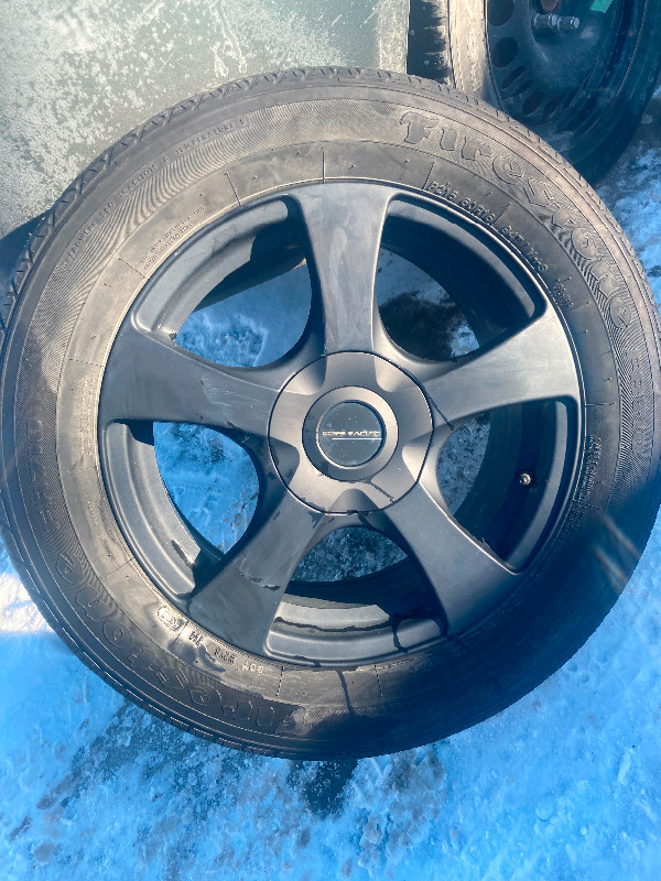 4 Black after market rims / tires , 15 inch in Tires & Rims in Saskatoon - Image 3